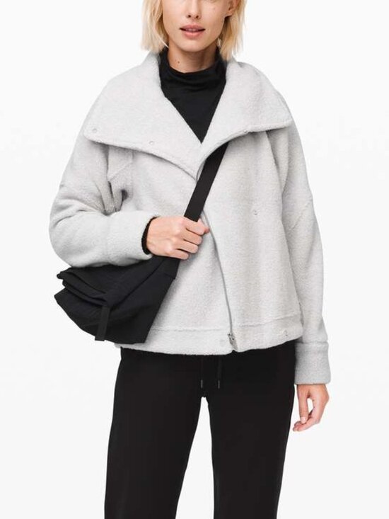 lululemon athletica Jackets & Blazers - LULULEMON 10 Heathered Ceramic Show Me The Sherpa Jacket Pile Wool Quilted